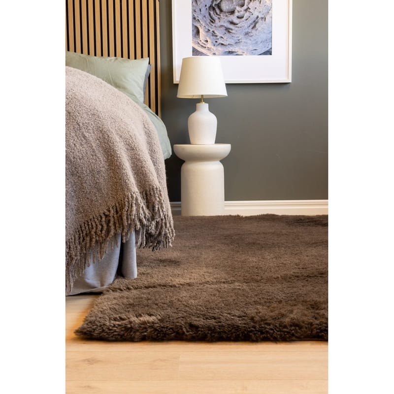 Ryetæppe Teddybear - 160x230 cm, Chokolade - Tekstiler - Tæpper - Moderne tæppe - Ryatæpper