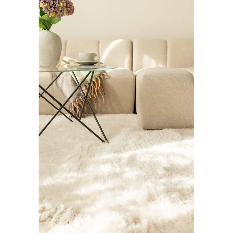 Ryetæppe Teddybear - 160x230 cm, Creme - Tekstiler - Tæpper - Moderne tæppe - Ryatæpper