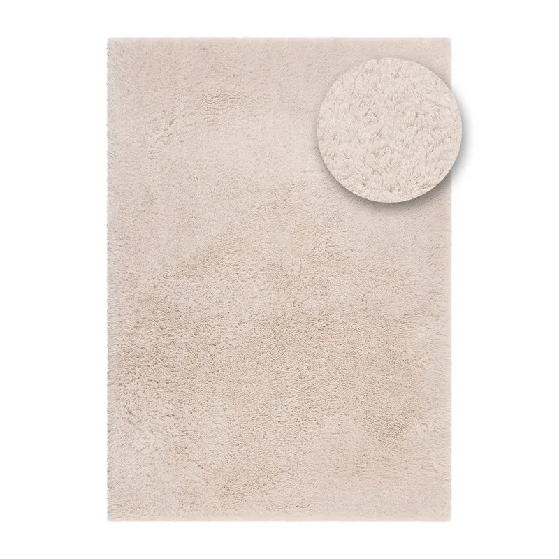 Ryetæppe Teddybear - 160x230 cm, Creme - Tekstiler - Tæpper - Moderne tæppe - Ryatæpper