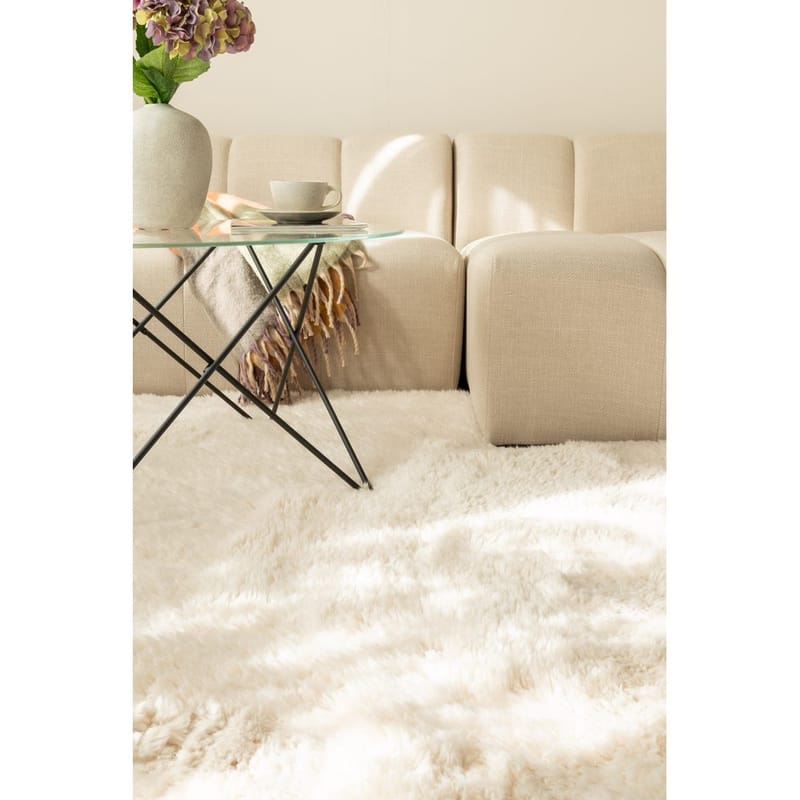 Ryetæppe Teddybear - 200x290 cm, Creme - Tekstiler - Tæpper - Moderne tæppe - Ryatæpper