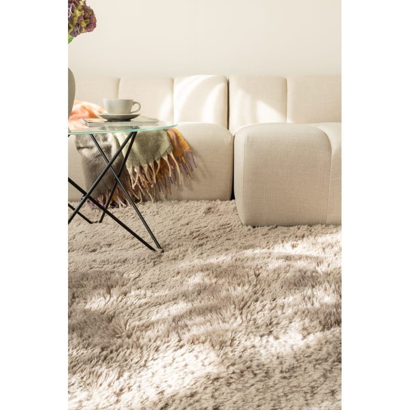 Ryetæppe Teddybear - 200x290 cm, Greige - Tekstiler - Tæpper - Moderne tæppe - Ryatæpper