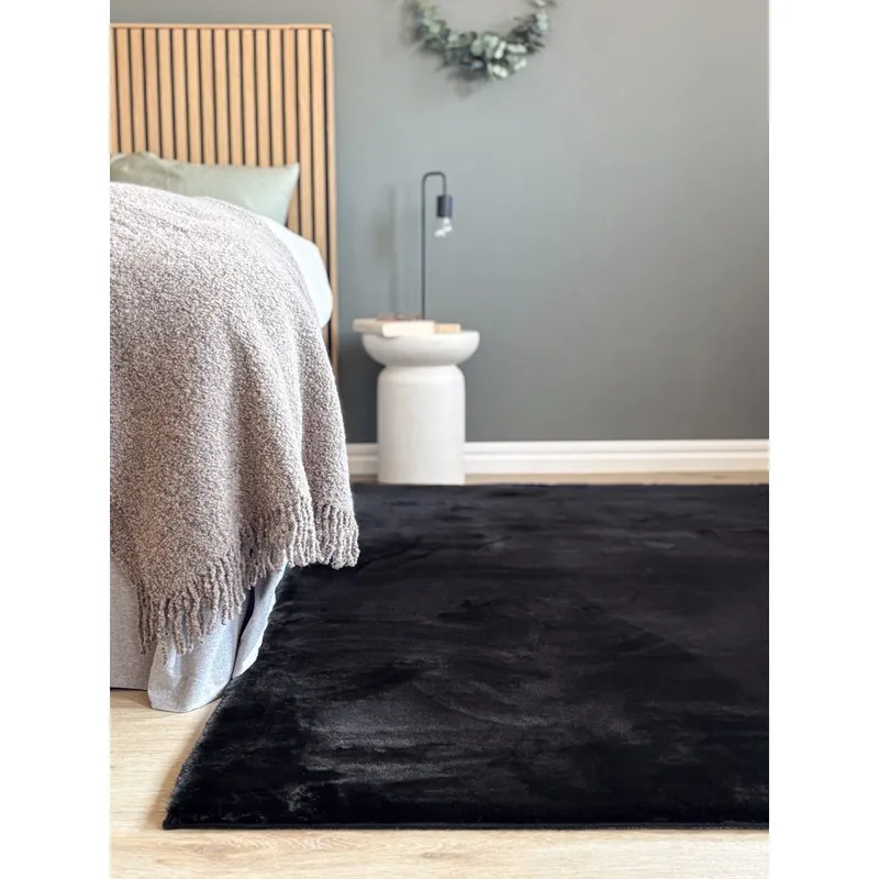 Ryggtæppe Heaven - 200x290 cm, Sort - Tekstiler - Tæpper - Moderne tæppe - Ryatæpper