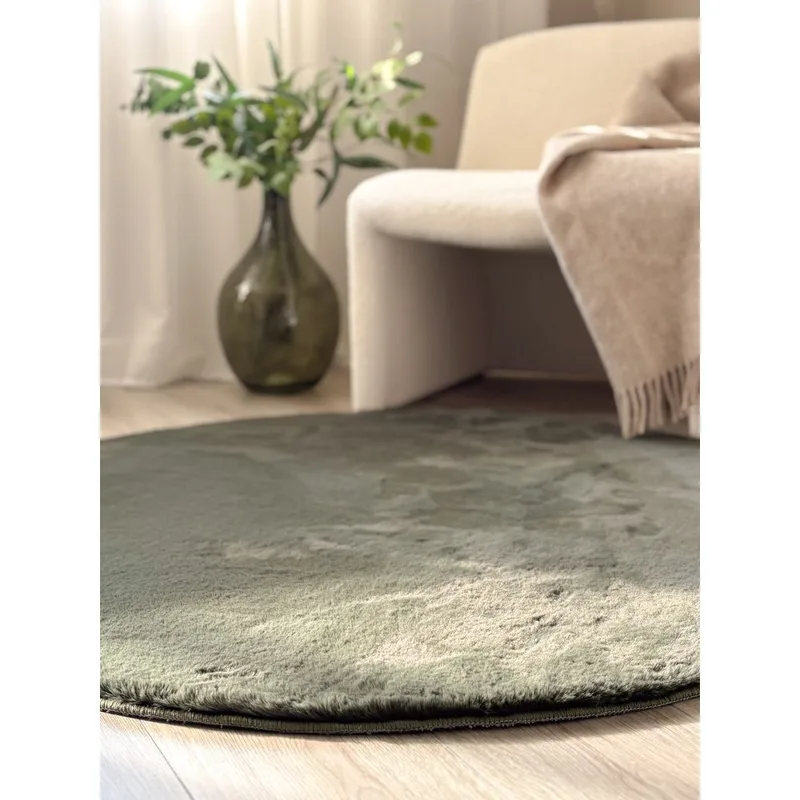 Ryggtæppe Heaven Rund - 120x120 cm, Grøn - Tekstiler - Tæpper - Moderne tæppe - Ryatæpper