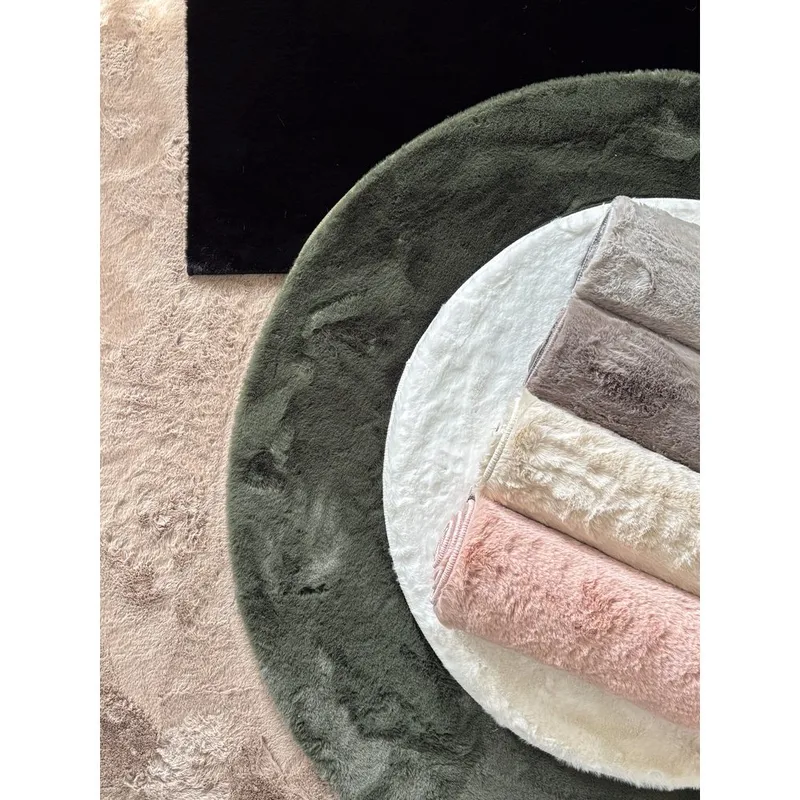 Ryggtæppe Heaven Rund - 200x200 cm, Taupe - Tekstiler - Tæpper - Moderne tæppe - Ryatæpper