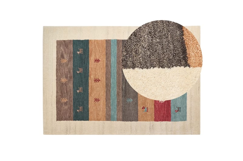 Sarilar Ryetæppe 160x230 cm - Rød - Tekstiler - Tæpper - Moderne tæppe - Uldtæppe