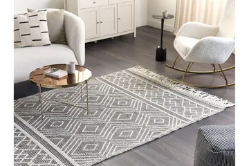 Savuca Uldtæppe 160x230 cm - Sort/hvid - Tekstiler - Tæpper - Moderne tæppe - Uldtæppe