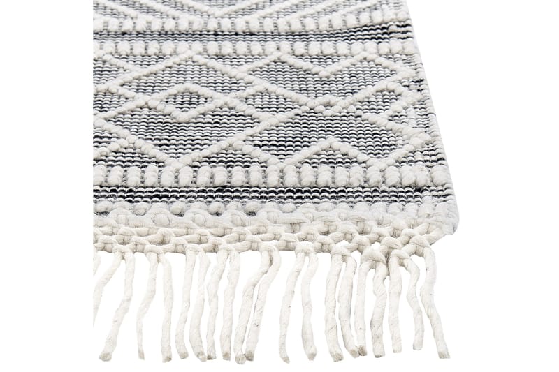 Savuca Uldtæppe 160x230 cm - Sort/hvid - Tekstiler - Tæpper - Moderne tæppe - Uldtæppe