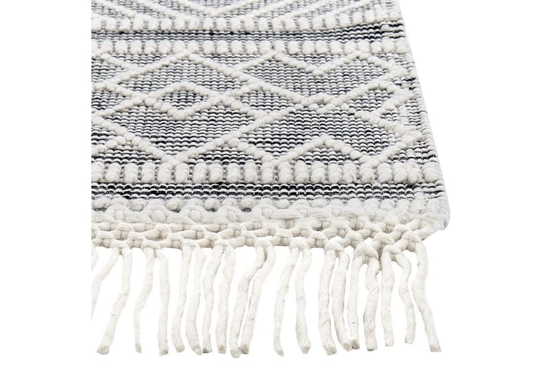 Savuca Uldtæppe 160x230 cm - Sort/hvid - Tekstiler - Tæpper - Moderne tæppe - Uldtæppe