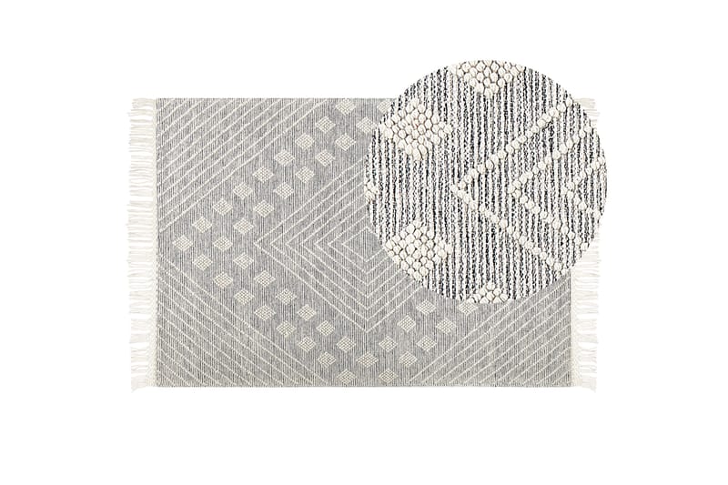 Savur Uldtæppe 160x230 cm - Sort/hvid - Tekstiler - Tæpper - Moderne tæppe - Uldtæppe