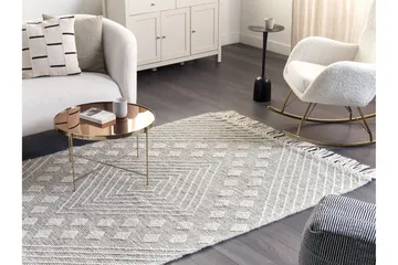 Savur Uldtæppe 160x230 cm - Sort/hvid - Tekstiler - Tæpper - Moderne tæppe - Uldtæppe