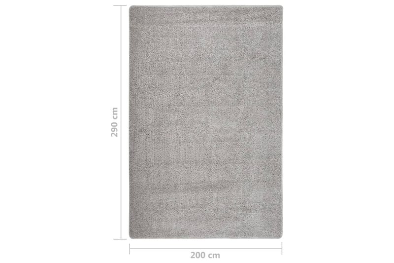shaggy gulvtæppe 200x290 cm skridsikker lysegrå - Grå - Ryatæpper