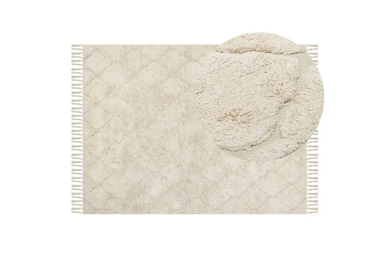 Silchar Bomuldstæppe 140x200 cm - Beige - Tekstiler - Tæpper - Moderne tæppe - Bomuldstæpper