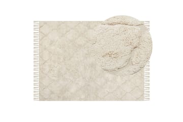 Silchar Bomuldstæppe 140x200 cm - Beige - Tekstiler - Tæpper - Moderne tæppe - Bomuldstæpper