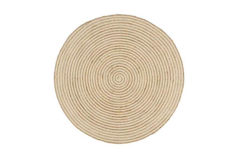 håndlavet jutetæppe med spiraldesign 120 cm hvid - Hvid - Tekstiler - Tæpper - Moderne tæppe - Sisaltæpper