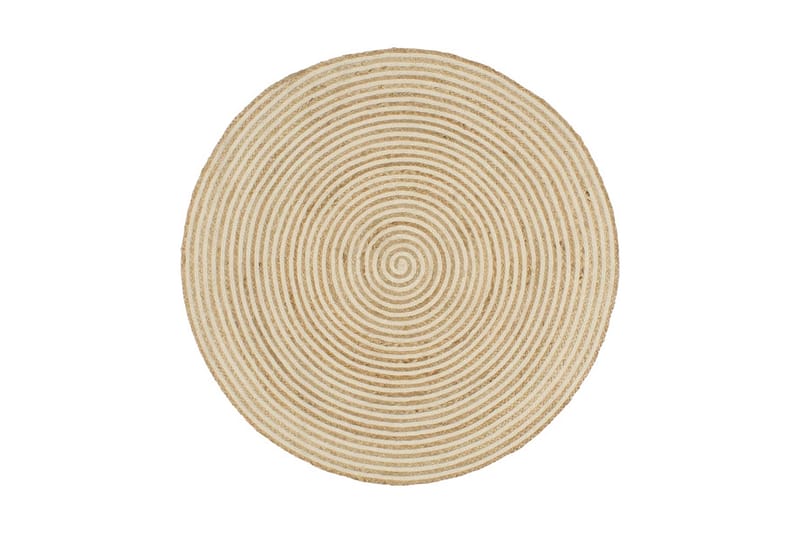 håndlavet jutetæppe med spiraldesign 120 cm hvid - Hvid - Sisaltæpper - Jutemåtter & hampemåtter