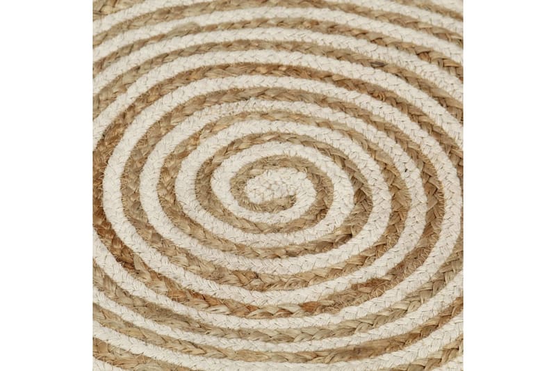 håndlavet jutetæppe med spiraldesign 120 cm hvid - Hvid - Sisaltæpper - Jutemåtter & hampemåtter