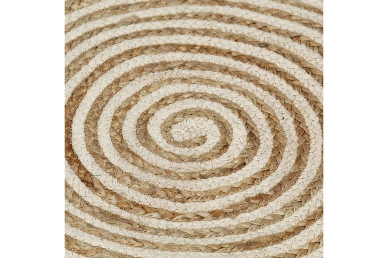 håndlavet jutetæppe med spiraldesign 150 cm hvid - Hvid - Tekstiler - Tæpper - Moderne tæppe - Sisaltæpper