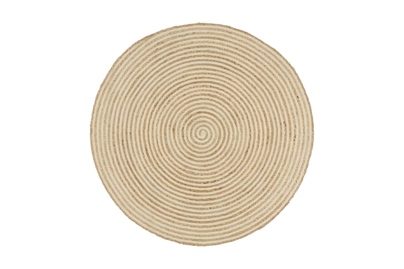 håndlavet jutetæppe med spiraldesign 90 cm hvid - Hvid - Tekstiler - Tæpper - Moderne tæppe - Sisaltæpper