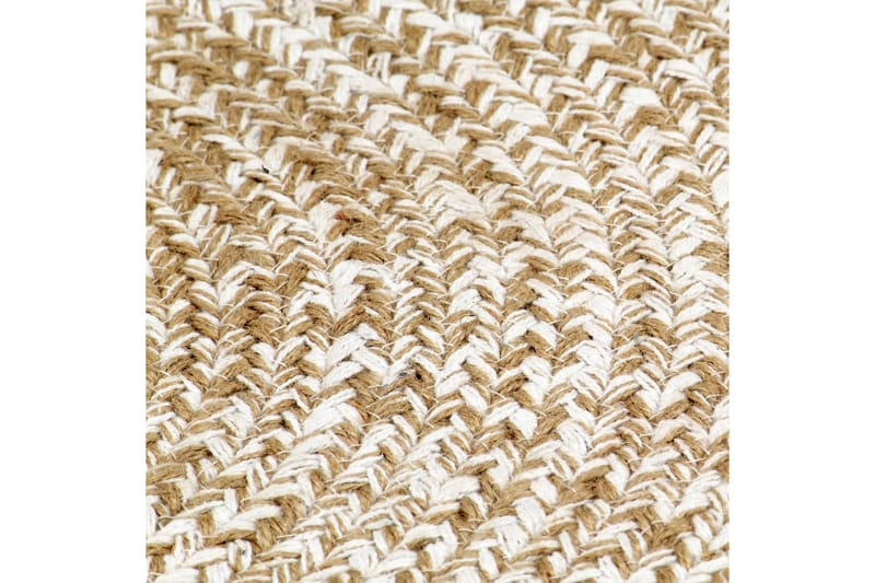 håndlavet tæppe jute 120 cm hvid og naturfarvet - Hvid - Tekstiler - Tæpper - Moderne tæppe - Sisaltæpper