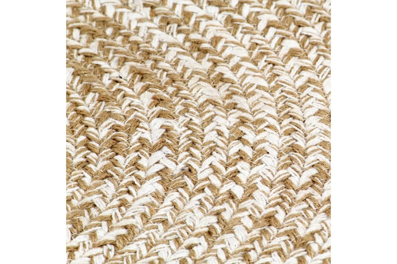 håndlavet tæppe jute 120 cm hvid og naturfarvet - Hvid - Sisaltæpper - Jutemåtter & hampemåtter