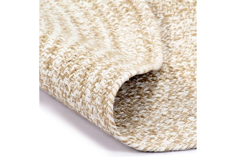 håndlavet tæppe jute 120 cm hvid og naturfarvet - Hvid - Tekstiler - Tæpper - Moderne tæppe - Sisaltæpper