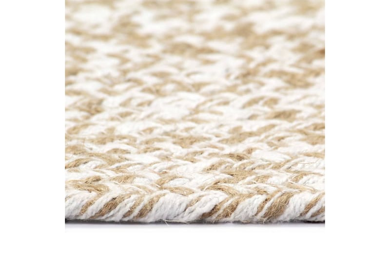 håndlavet tæppe jute 120 cm hvid og naturfarvet - Hvid - Tekstiler - Tæpper - Moderne tæppe - Sisaltæpper