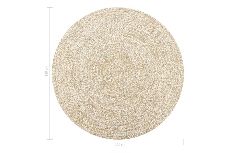 håndlavet tæppe jute 120 cm hvid og naturfarvet - Hvid - Tekstiler - Tæpper - Moderne tæppe - Sisaltæpper