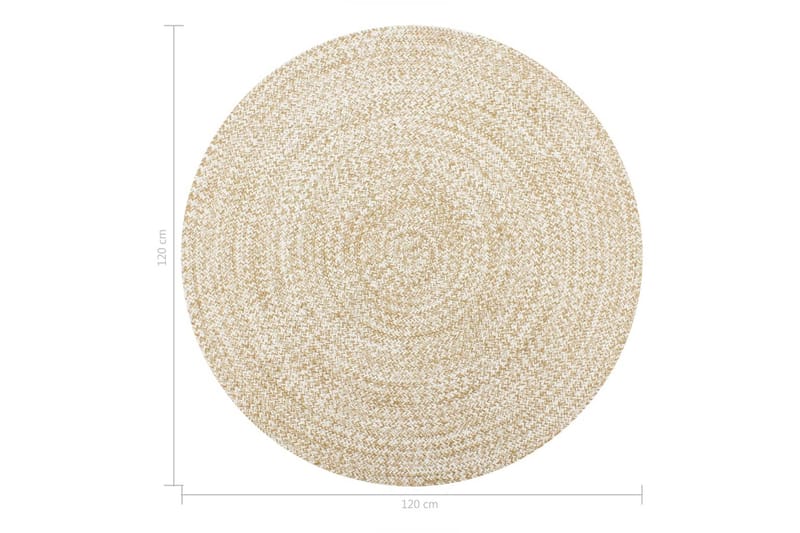 håndlavet tæppe jute 120 cm hvid og naturfarvet - Hvid - Sisaltæpper - Jutemåtter & hampemåtter