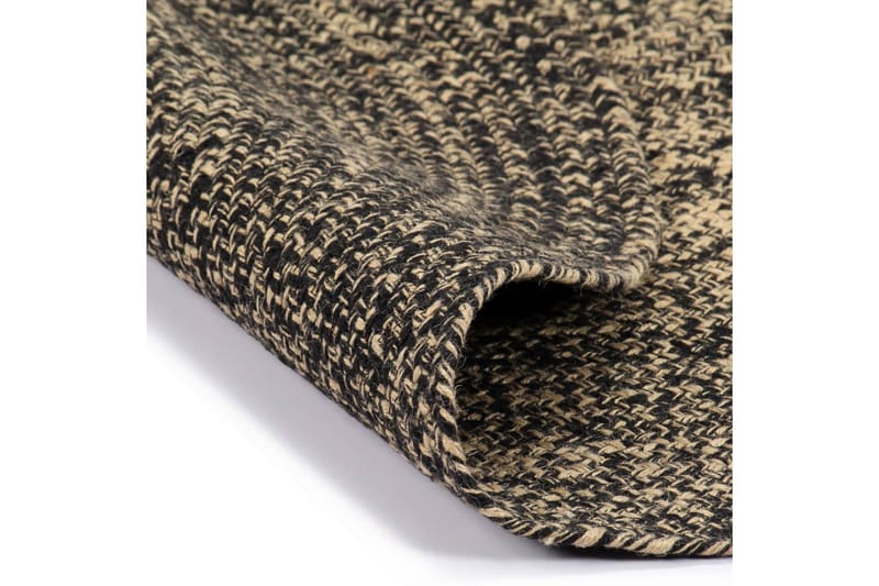 håndlavet tæppe jute 150 cm sort og naturfarvet - Sort - Tekstiler - Tæpper - Moderne tæppe - Sisaltæpper