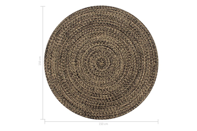 håndlavet tæppe jute 150 cm sort og naturfarvet - Sort - Tekstiler - Tæpper - Moderne tæppe - Sisaltæpper