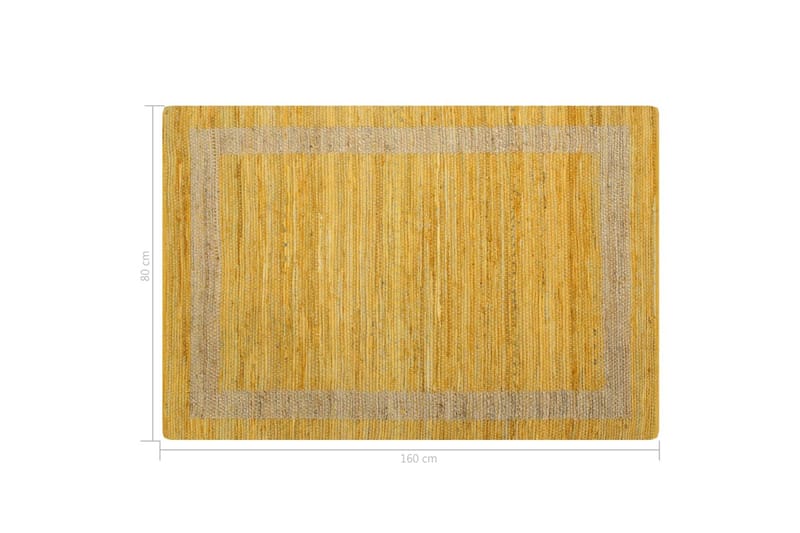 håndlavet tæppe jute 80 x 160 cm gul - Gul - Sisaltæpper - Jutemåtter & hampemåtter