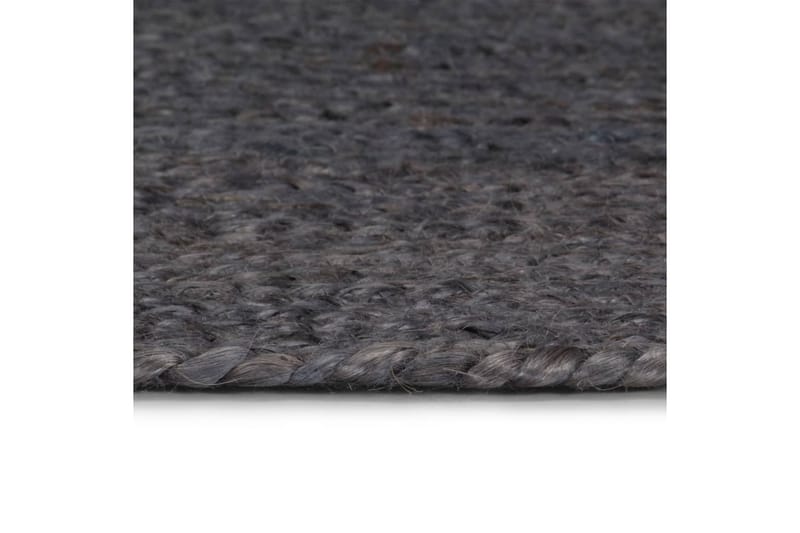 håndlavet tæppe jute rund 90 cm mørkegrå - Grå - Sisaltæpper - Jutemåtter & hampemåtter