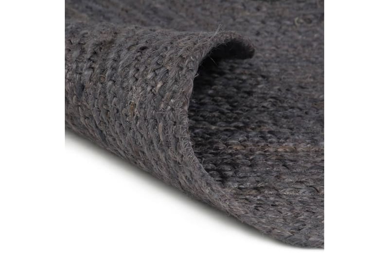 håndlavet tæppe jute rund 90 cm mørkegrå - Grå - Sisaltæpper - Jutemåtter & hampemåtter