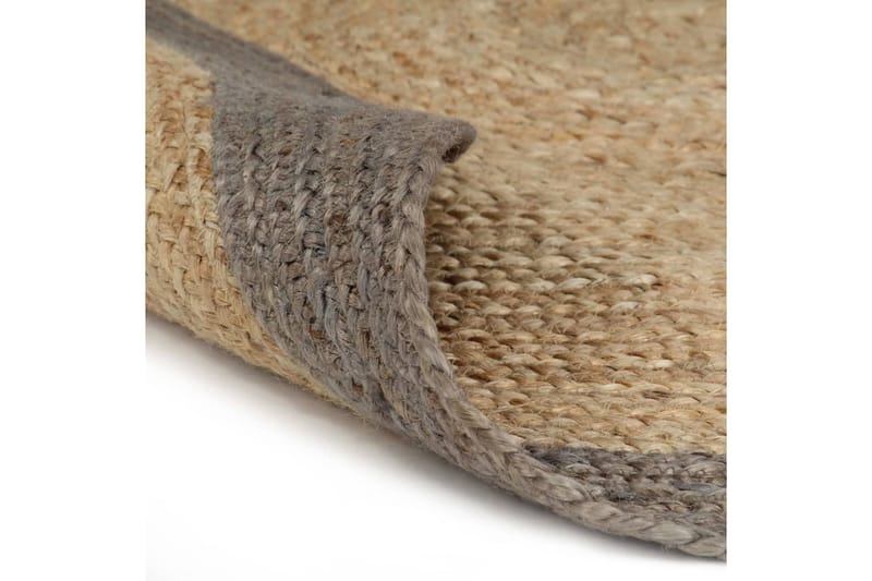 håndlavet tæppe med grå kant jute 120 cm - Grå - Sisaltæpper - Jutemåtter & hampemåtter