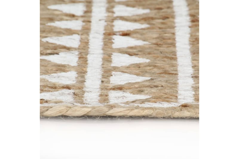 håndlavet tæppe med hvidt print jute 90 cm - Hvid - Tekstiler - Tæpper - Moderne tæppe - Sisaltæpper
