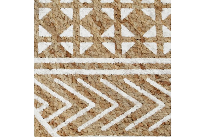 håndlavet tæppe med hvidt print jute 90 cm - Hvid - Tekstiler - Tæpper - Moderne tæppe - Sisaltæpper