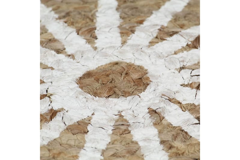 håndlavet tæppe med hvidt print jute 90 cm - Hvid - Sisaltæpper - Jutemåtter & hampemåtter