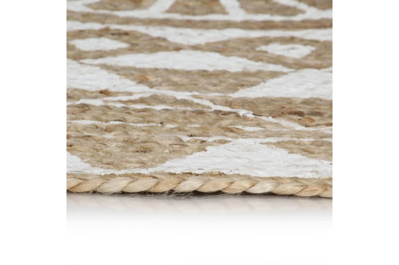 håndlavet tæppe med hvidt print jute 120 cm - Hvid - Sisaltæpper - Jutemåtter & hampemåtter
