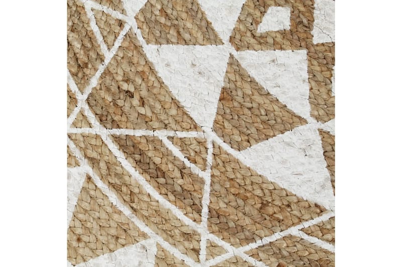 håndlavet tæppe med hvidt print jute 150 cm - Hvid - Tekstiler - Tæpper - Moderne tæppe - Sisaltæpper
