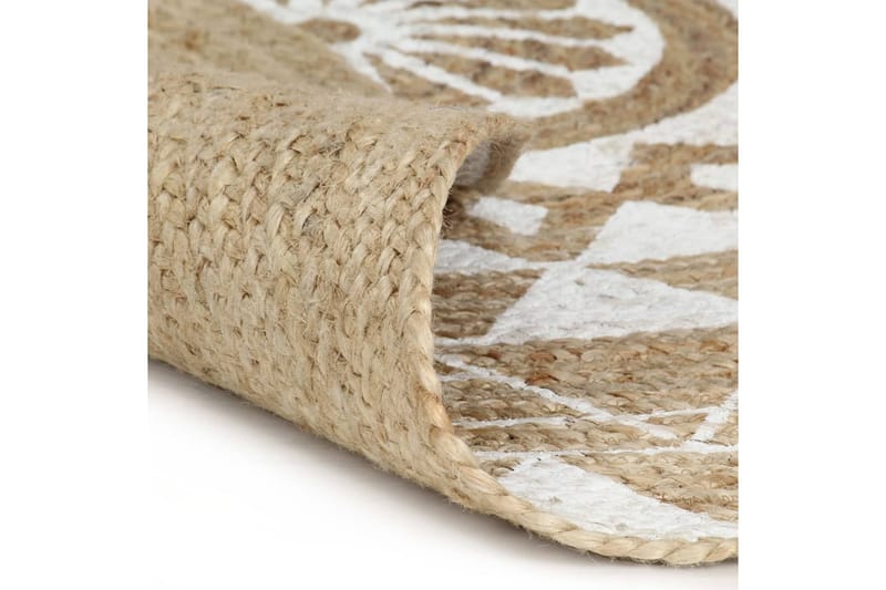 håndlavet tæppe med hvidt print jute 150 cm - Hvid - Tekstiler - Tæpper - Moderne tæppe - Sisaltæpper