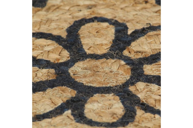håndlavet tæppe med mørkeblåt mønster jute 90 cm - Brun - Sisaltæpper - Jutemåtter & hampemåtter