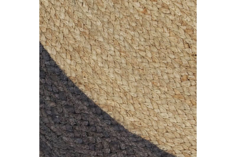 håndlavet tæppe med mørkegrå kant jute 120 cm - Grå - Sisaltæpper - Jutemåtter & hampemåtter