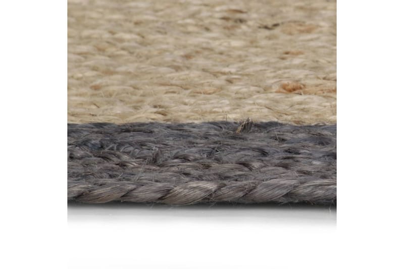 håndlavet tæppe med mørkegrå kant jute 120 cm - Grå - Sisaltæpper - Jutemåtter & hampemåtter