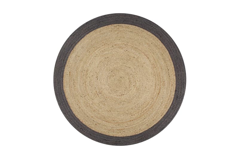 håndlavet tæppe med mørkegrå kant jute 90 cm - Grå - Tekstiler - Tæpper - Moderne tæppe - Sisaltæpper