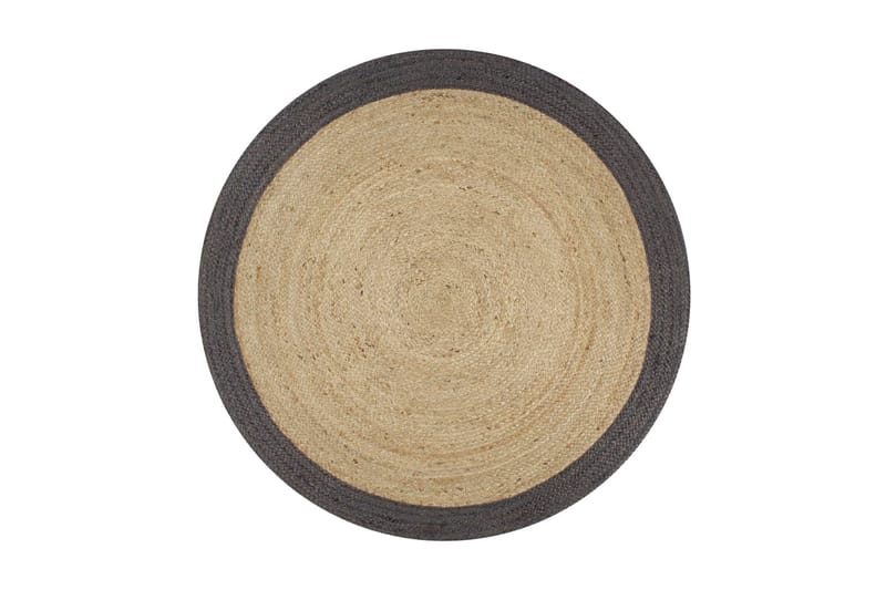 håndlavet tæppe med mørkegrå kant jute 90 cm - Grå - Sisaltæpper - Jutemåtter & hampemåtter