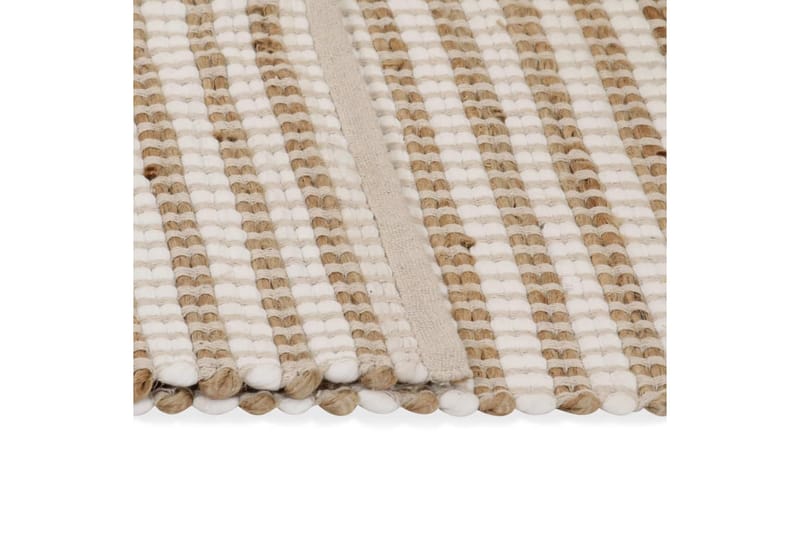 håndvævet jutetæppe stof 120 x 180 cm naturfarvet og hvid - Beige - Sisaltæpper - Jutemåtter & hampemåtter