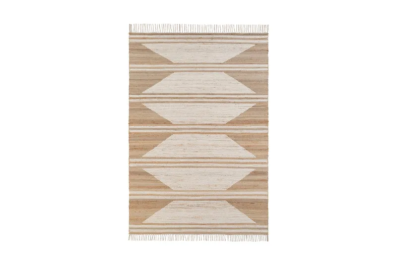 Surat Jutetæppe 200x300 cm, Natur / Cremehvid