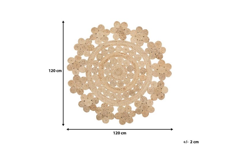 Szypowski tæppe glat vævet rund 120 cm - Beige - Tekstiler - Tæpper - Moderne tæppe - Sisaltæpper