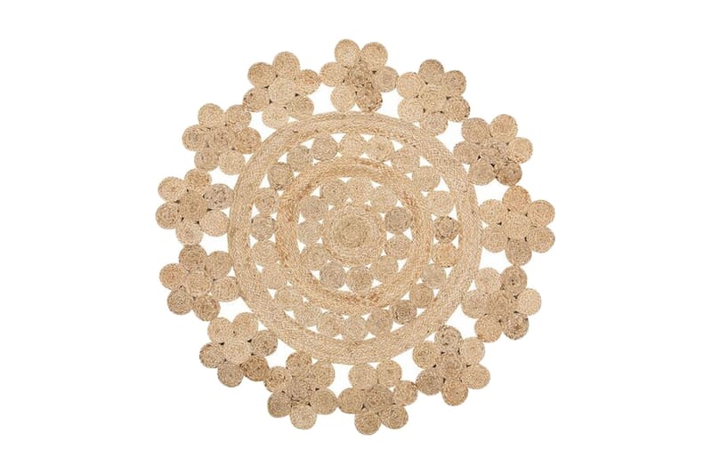 Szypowski tæppe glat vævet rund 120 cm, Beige