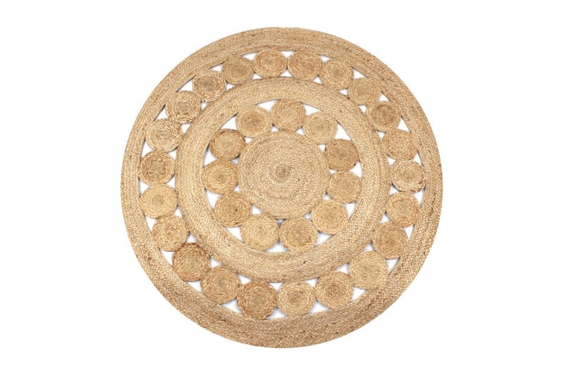 Tæppe Flettet Design Jute 120 Cm Rund - Beige - Tekstiler - Tæpper - Moderne tæppe - Sisaltæpper
